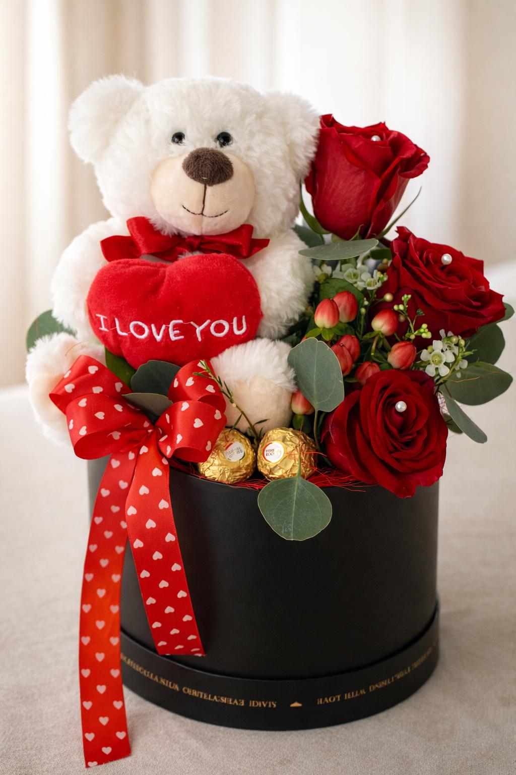 Box de Rosa com Urso