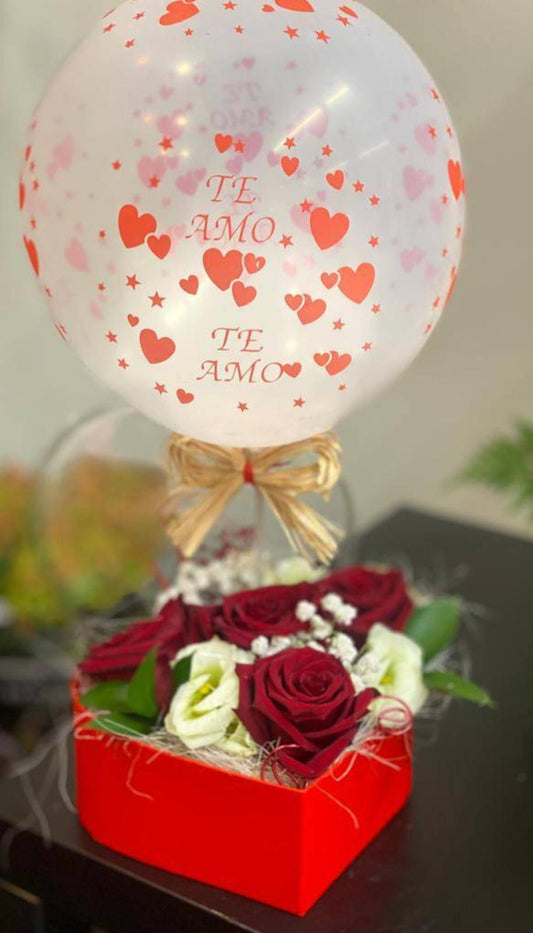 Box de Rosas com Balão